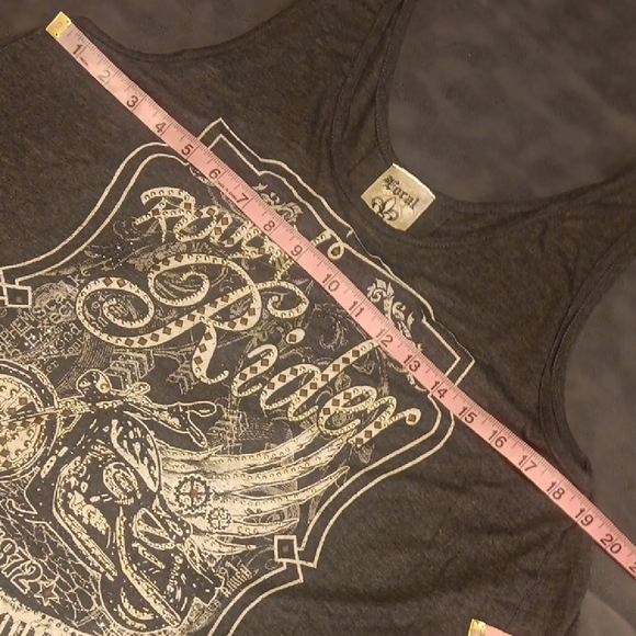 NEW! Vocal Black Graphic "Rough Rider" Tank Top Embellished With Rhinestones - Picture 9 of 12